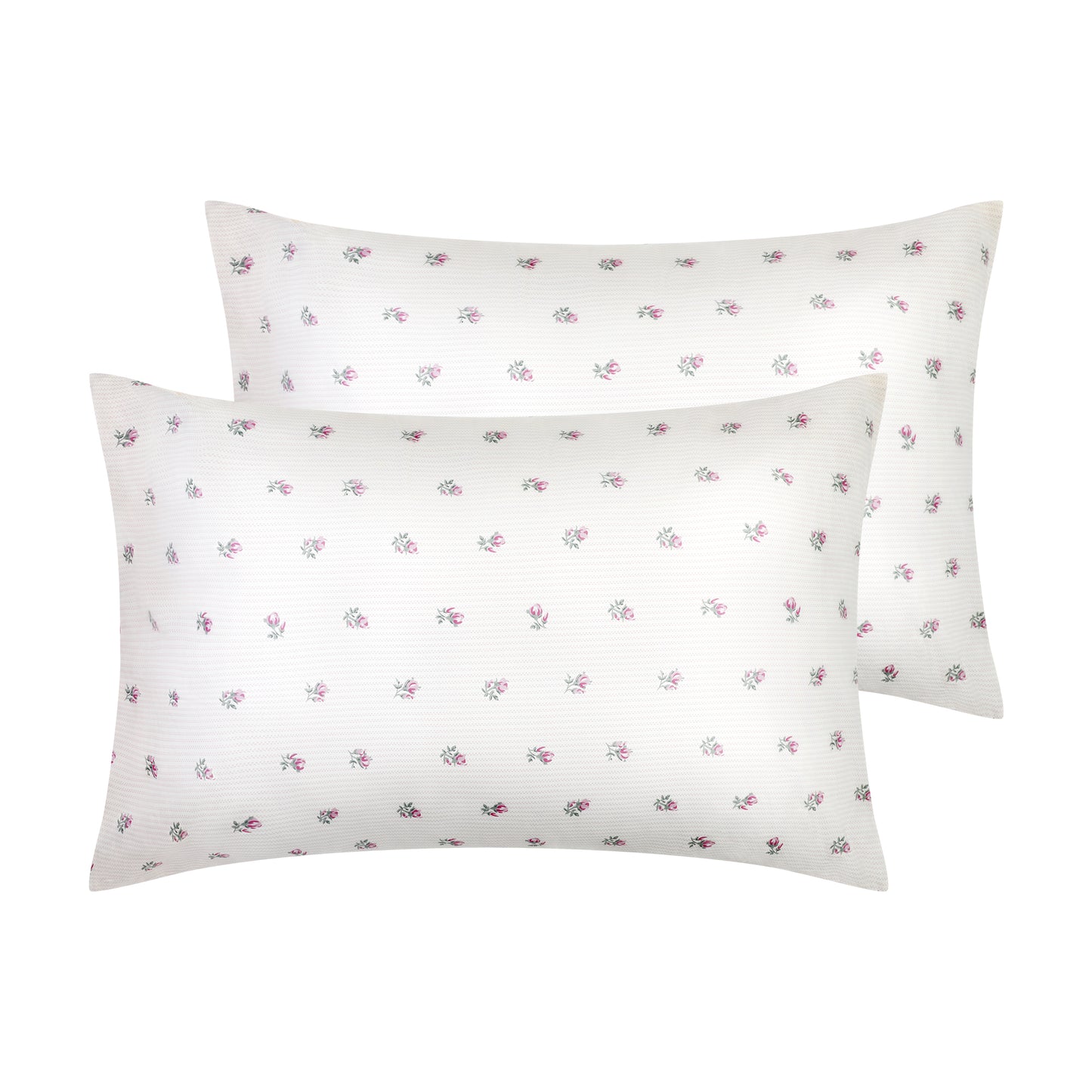 Pillowcase for Hair and Skin, Cotton Floral Pillow Cases Set of 2 with Envelope Closure