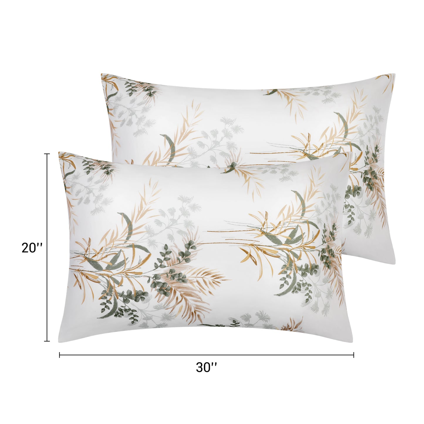 Pillowcase with Envelope Closure, Set of 2 with Floral Pillow Cases for Hair and Skin