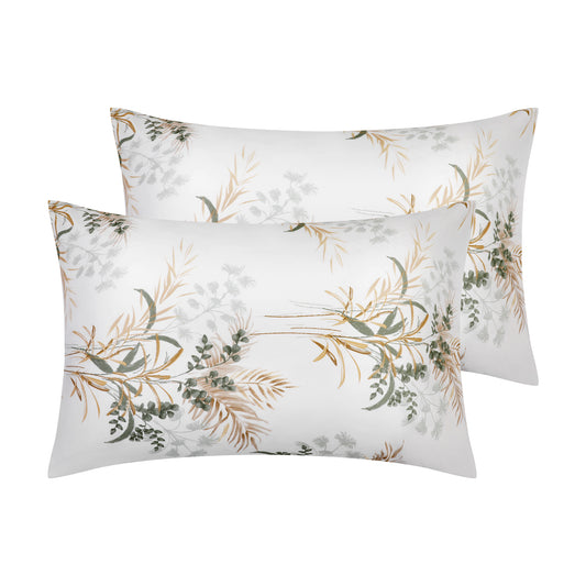 Pillowcase with Envelope Closure, Set of 2 with Floral Pillow Cases for Hair and Skin