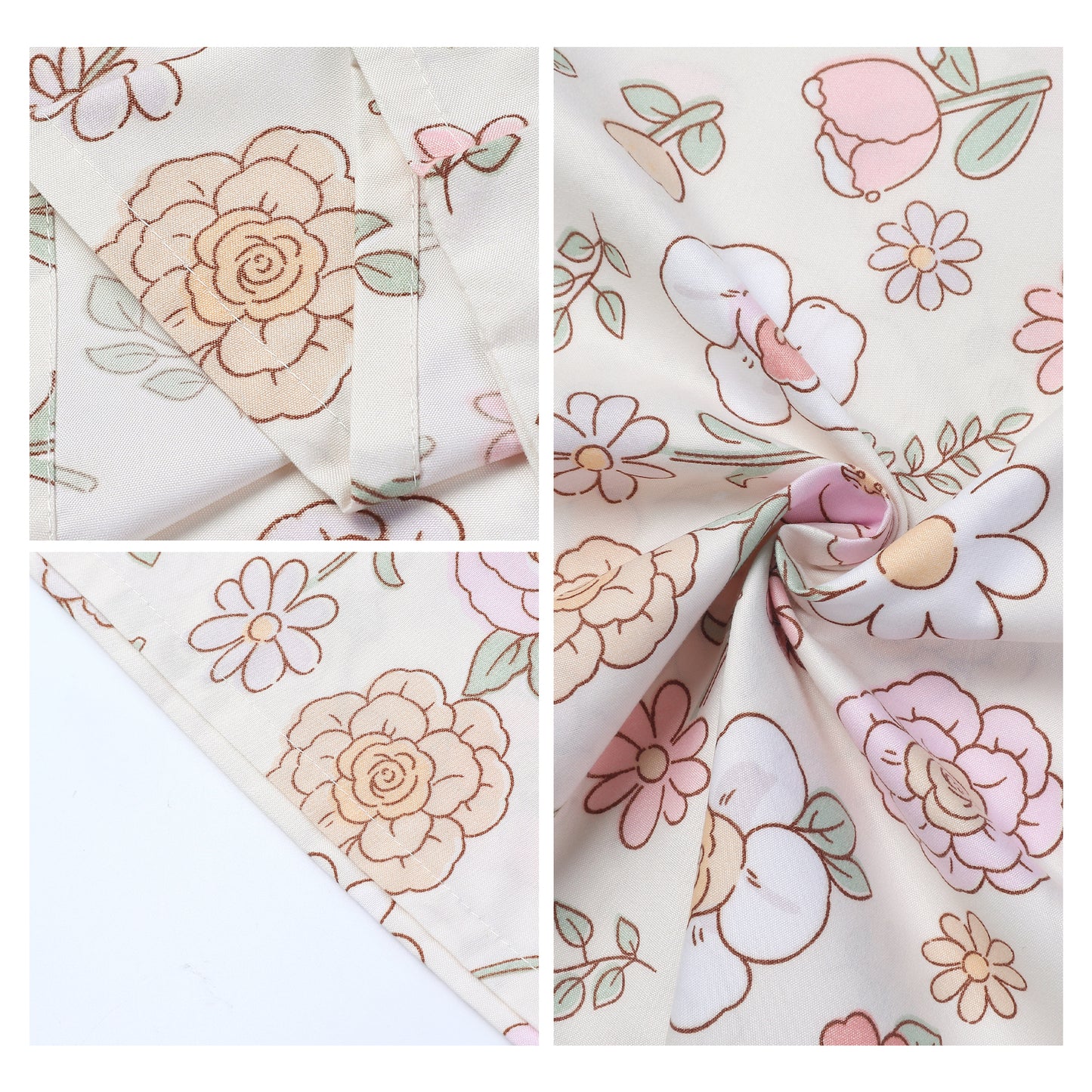 Pillowcase with Envelope Closure, Set of 2 with Floral Pillow Cases for Hair and Skin