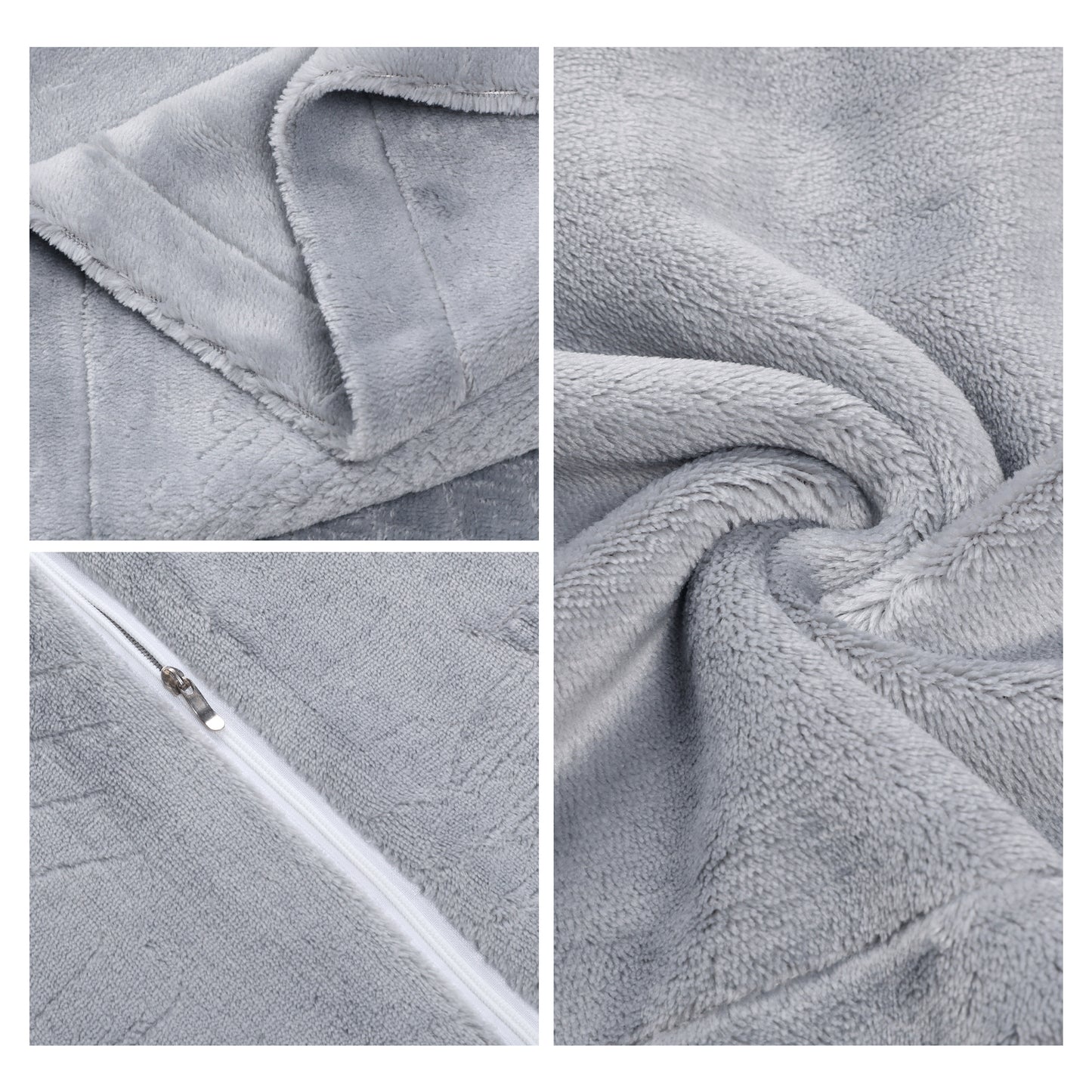Velvet Pillow Cases Queen Size Set of 2, Pillow Covers with Zipper Closure