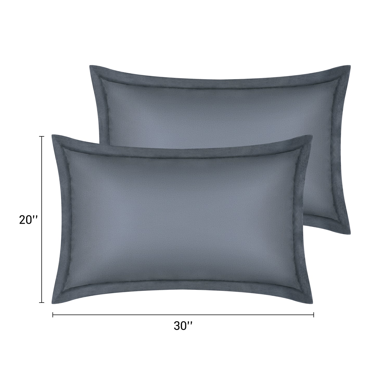 Velvet Pillow Cases Queen Size Set of 2, Pillow Covers with Zipper Closure