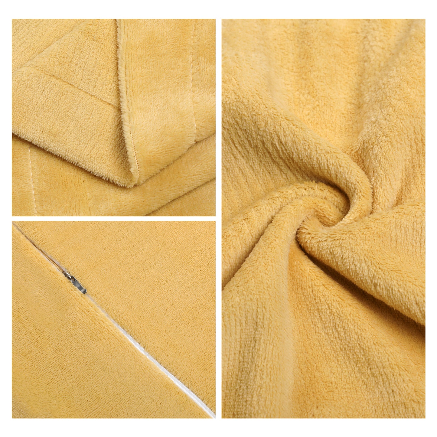 Velvet Pillow Cases Queen Size Set of 2, Pillow Covers with Zipper Closure