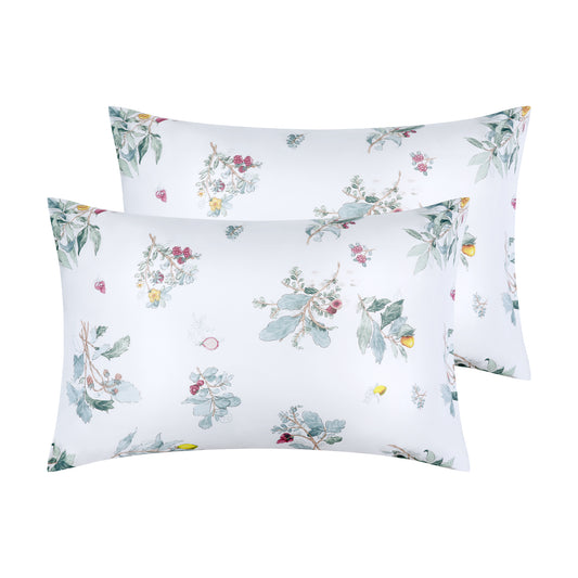 Pillowcase for Hair and Skin Breathable, Soft Floral Pillow Cases Set of 2 with Envelope Closure