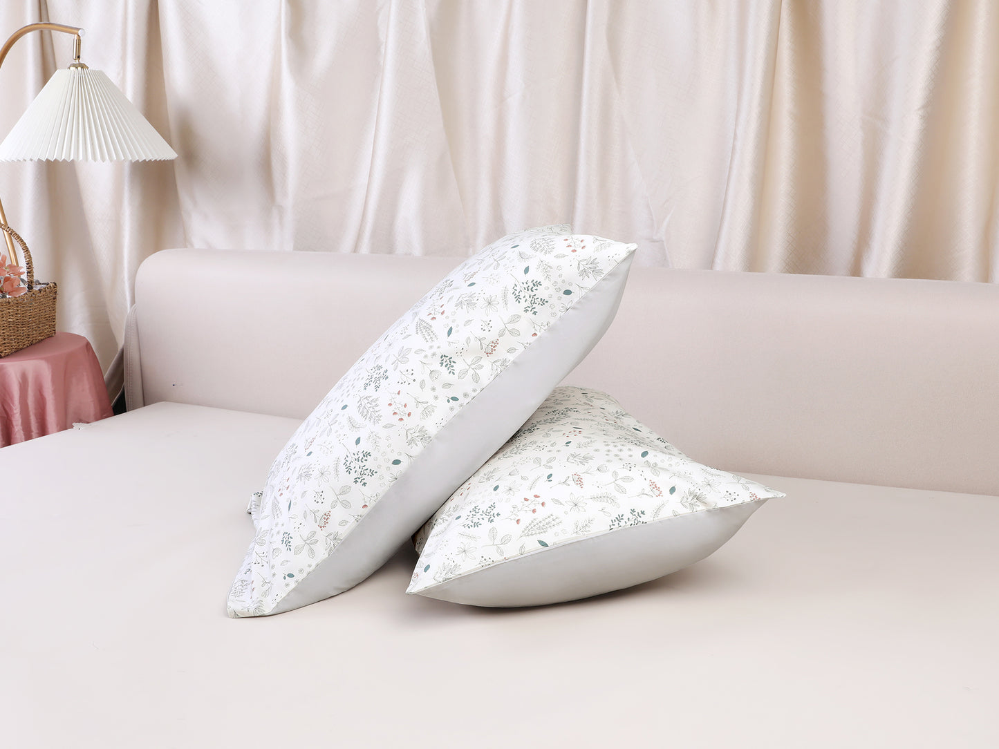 Pillowcase for Hair and Skin Breathable, Soft Floral Pillow Cases Set of 2 with Envelope Closure