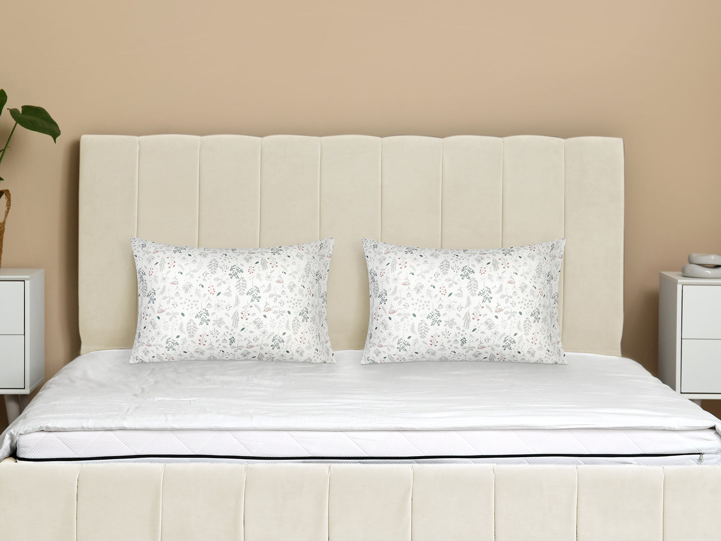 Pillowcase for Hair and Skin Breathable, Soft Floral Pillow Cases Set of 2 with Envelope Closure