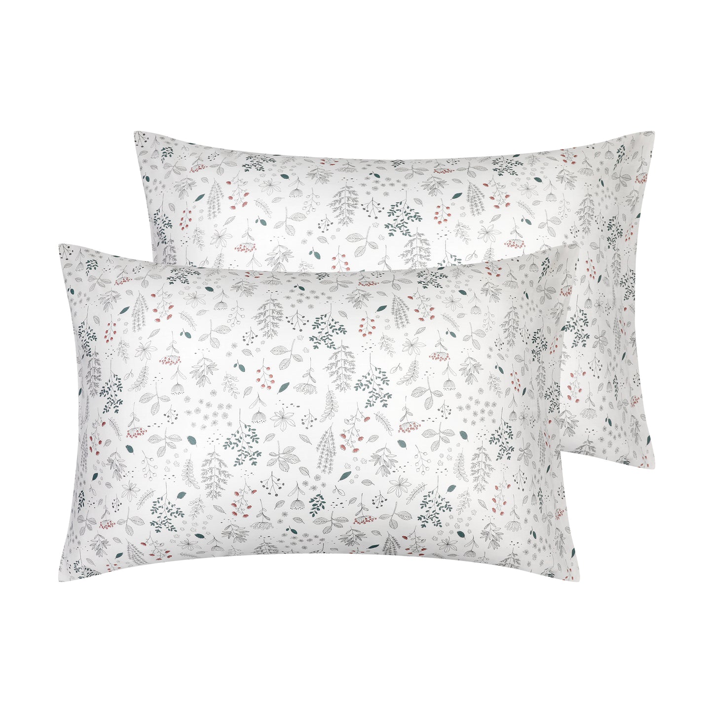 Pillowcase for Hair and Skin Breathable, Soft Floral Pillow Cases Set of 2 with Envelope Closure