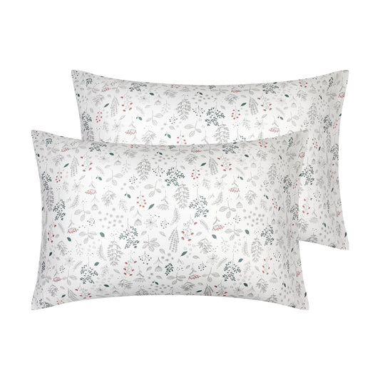 Pillowcase for Hair and Skin Breathable, Soft Floral Pillow Cases Set of 2 with Envelope Closure