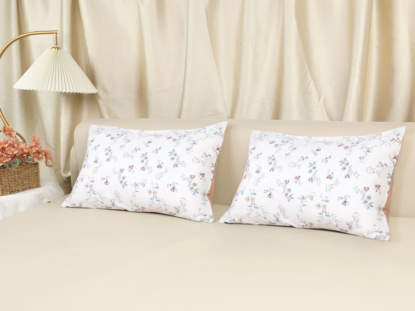 Pillowcase for Hair and Skin Breathable, Soft Floral Pillow Cases Set of 2 with Envelope Closure