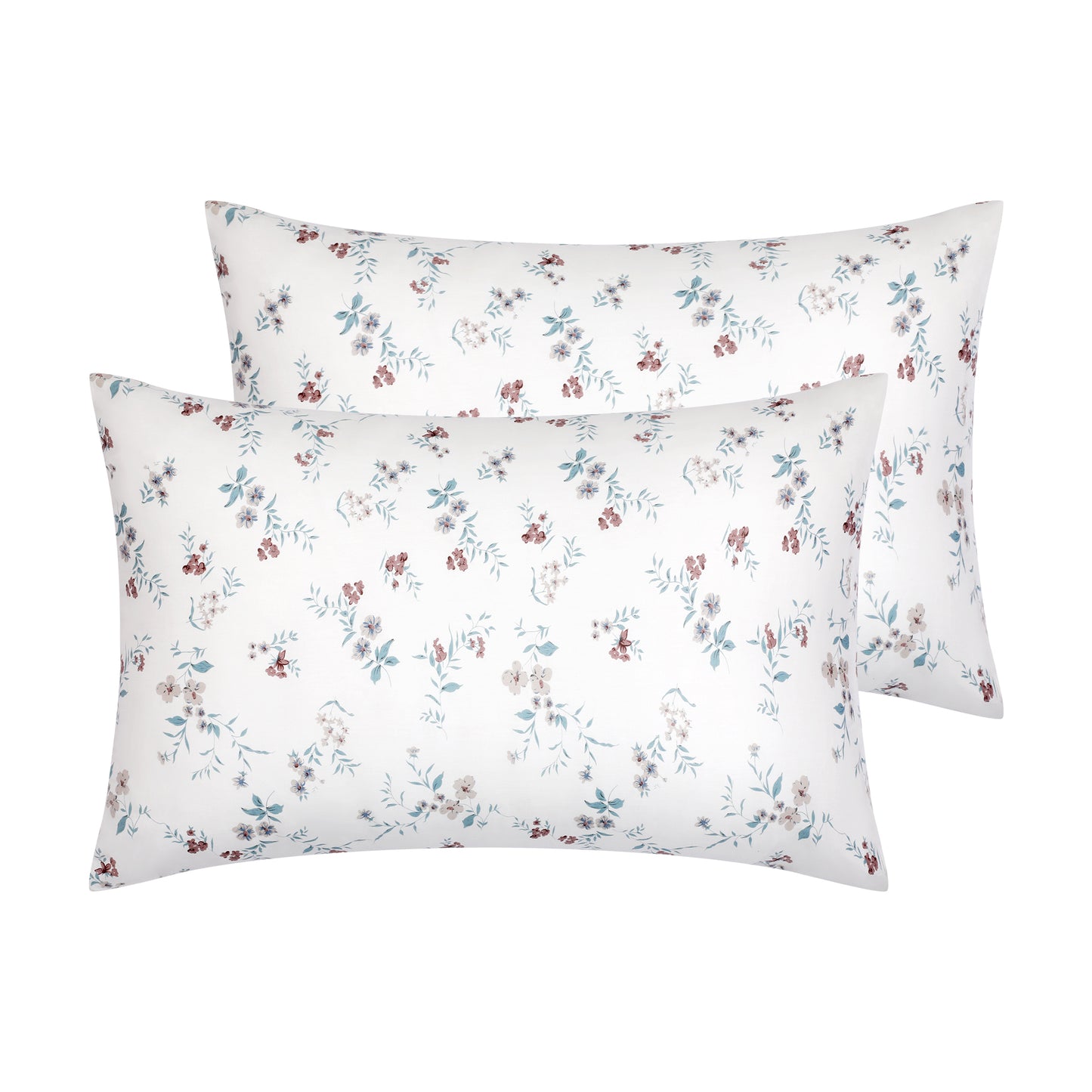 Pillowcase for Hair and Skin Breathable, Soft Floral Pillow Cases Set of 2 with Envelope Closure