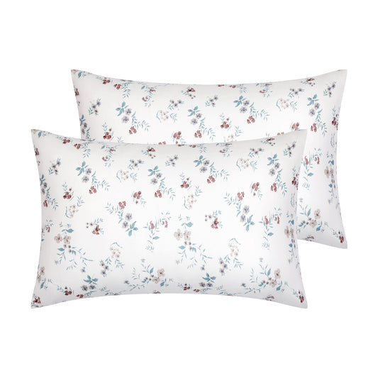 Pillowcase for Hair and Skin Breathable, Soft Floral Pillow Cases Set of 2 with Envelope Closure