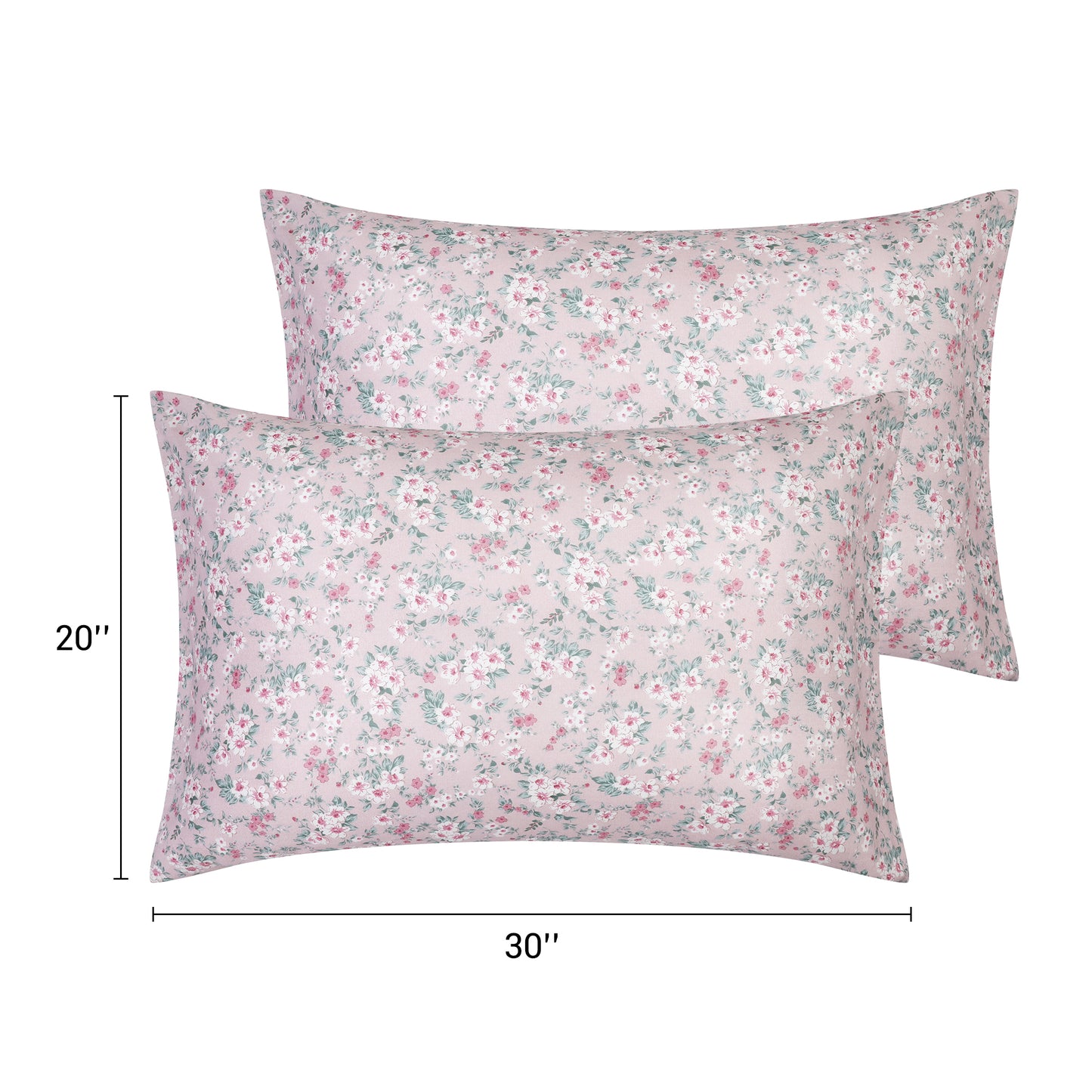 Pillowcase for Hair and Skin Breathable, Soft Floral Pillow Cases Set of 2 with Envelope Closure