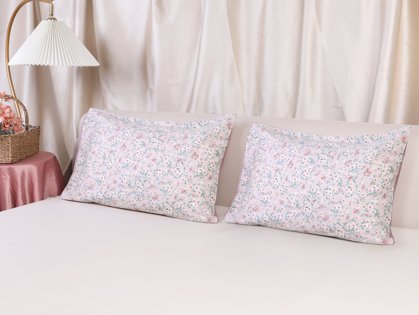 Pillowcase for Hair and Skin Breathable, Soft Floral Pillow Cases Set of 2 with Envelope Closure