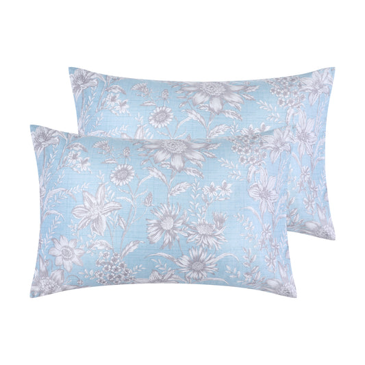 Pillowcase for Hair and Skin Breathable, Soft Floral Pillow Cases Set of 2 with Envelope Closure