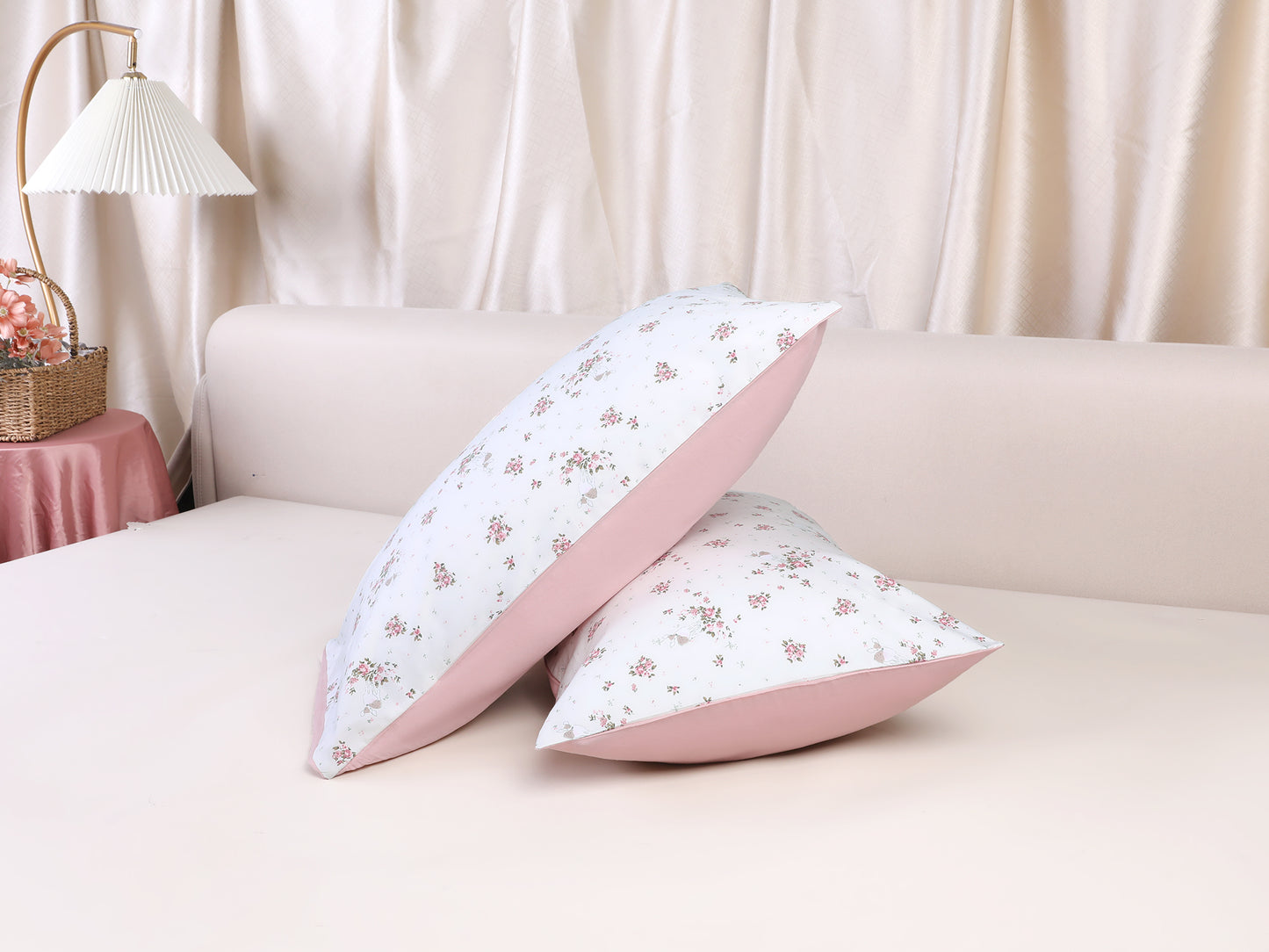 Pillowcase for Hair and Skin Breathable, Soft Floral Pillow Cases Set of 2 with Envelope Closure