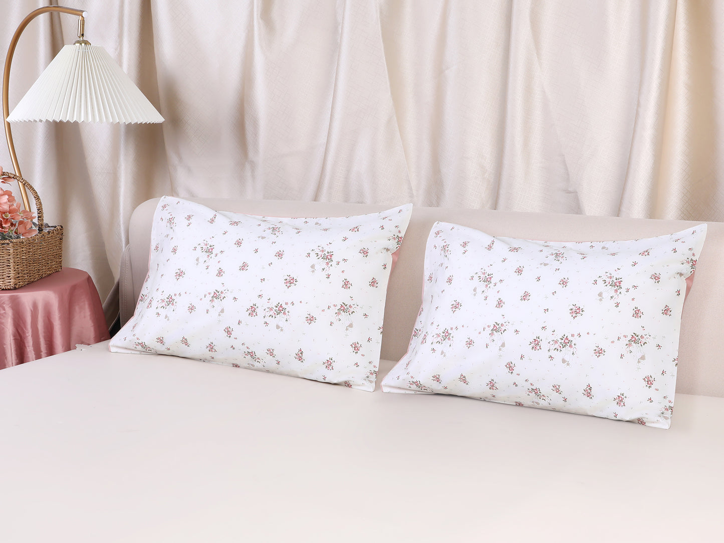 Pillowcase for Hair and Skin Breathable, Soft Floral Pillow Cases Set of 2 with Envelope Closure