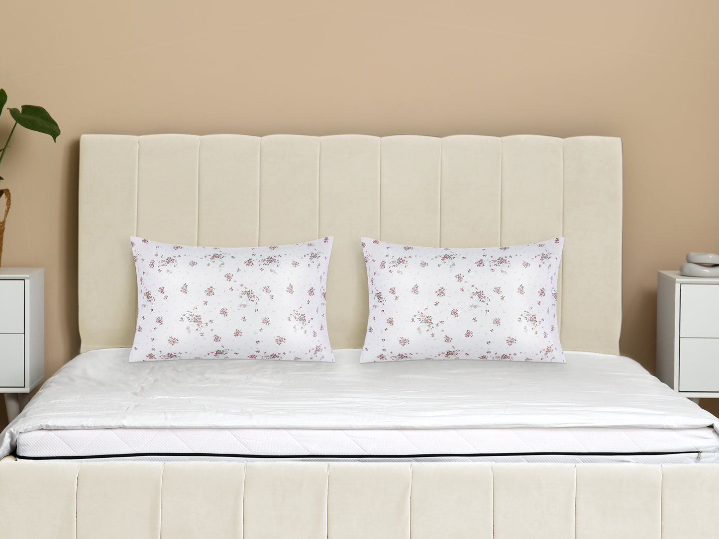 Pillowcase for Hair and Skin Breathable, Soft Floral Pillow Cases Set of 2 with Envelope Closure