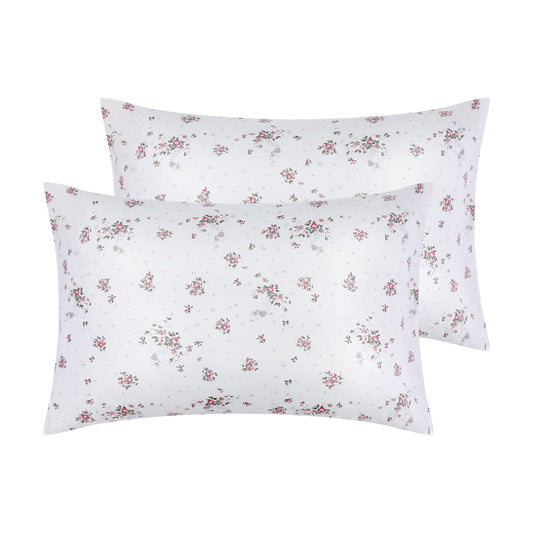 Pillowcase for Hair and Skin Breathable, Soft Floral Pillow Cases Set of 2 with Envelope Closure