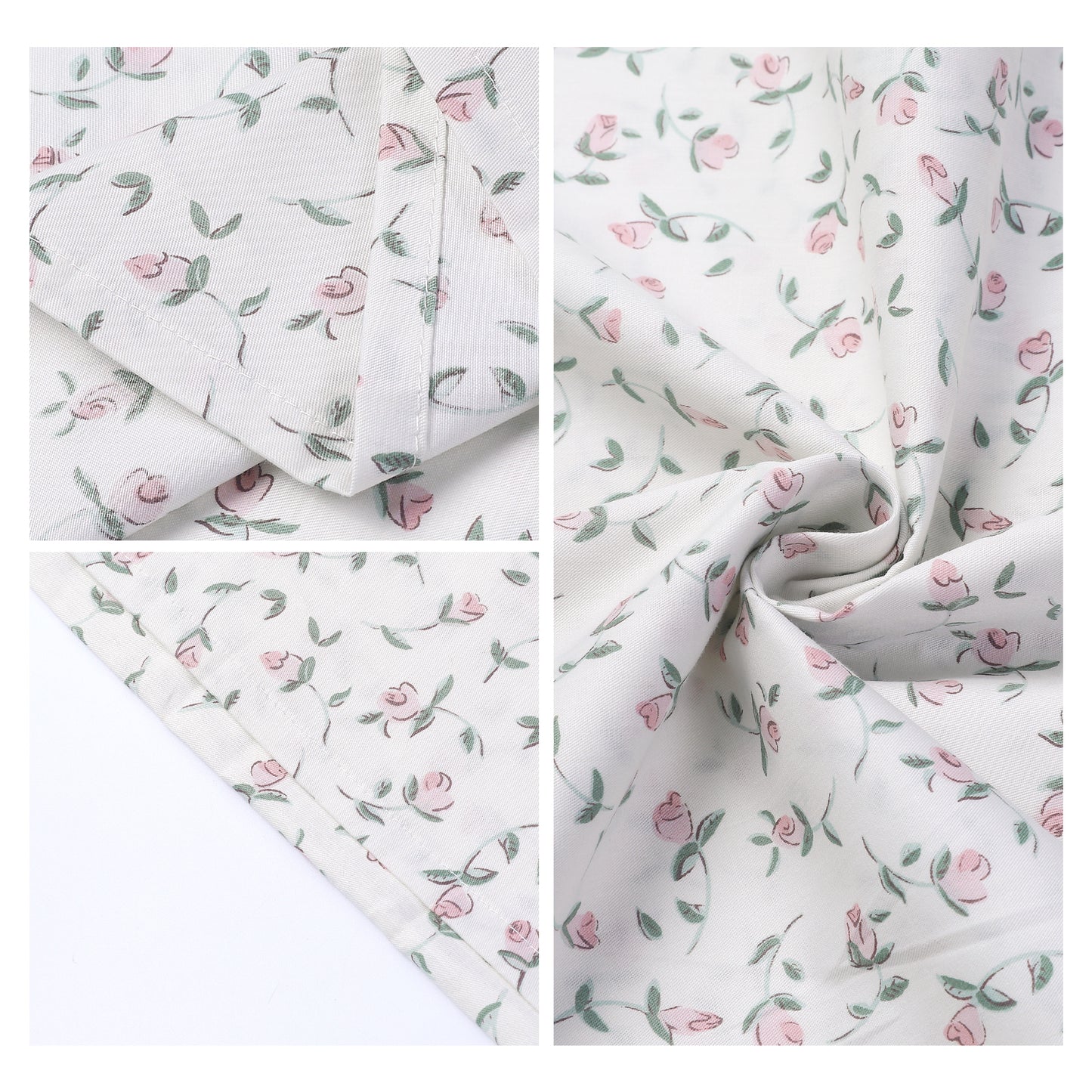 Pillowcase for Hair and Skin Breathable, Soft Floral Pillow Cases Set of 2 with Envelope Closure
