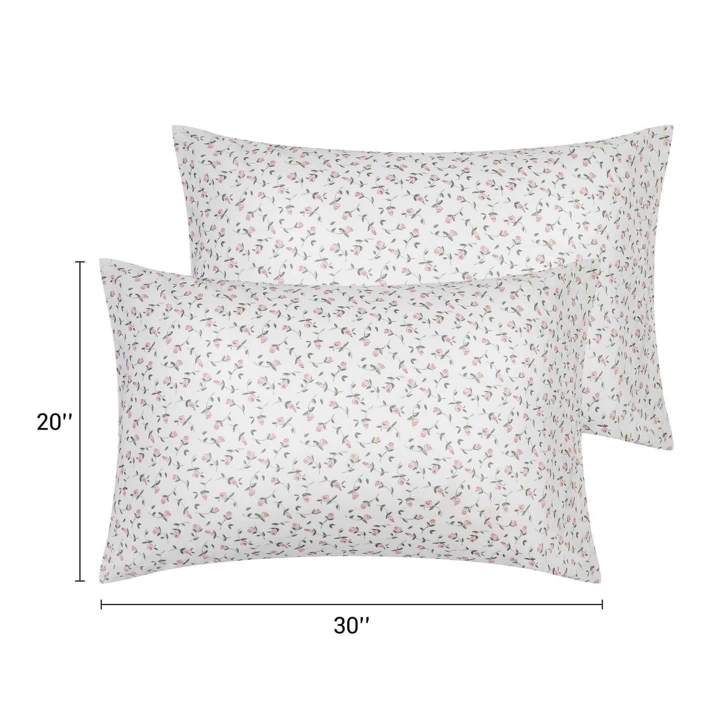 Pillowcase for Hair and Skin Breathable, Soft Floral Pillow Cases Set of 2 with Envelope Closure
