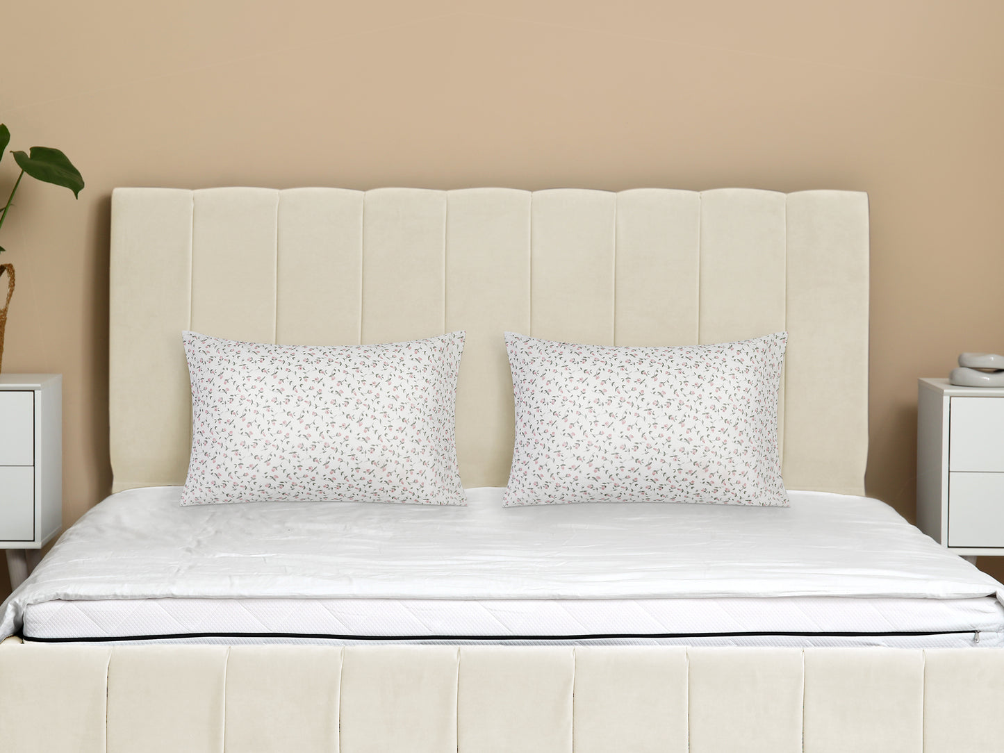 Pillowcase for Hair and Skin Breathable, Soft Floral Pillow Cases Set of 2 with Envelope Closure