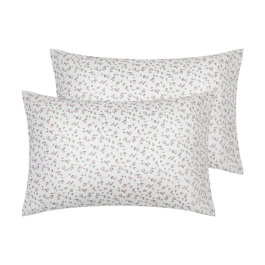Pillowcase for Hair and Skin Breathable, Soft Floral Pillow Cases Set of 2 with Envelope Closure