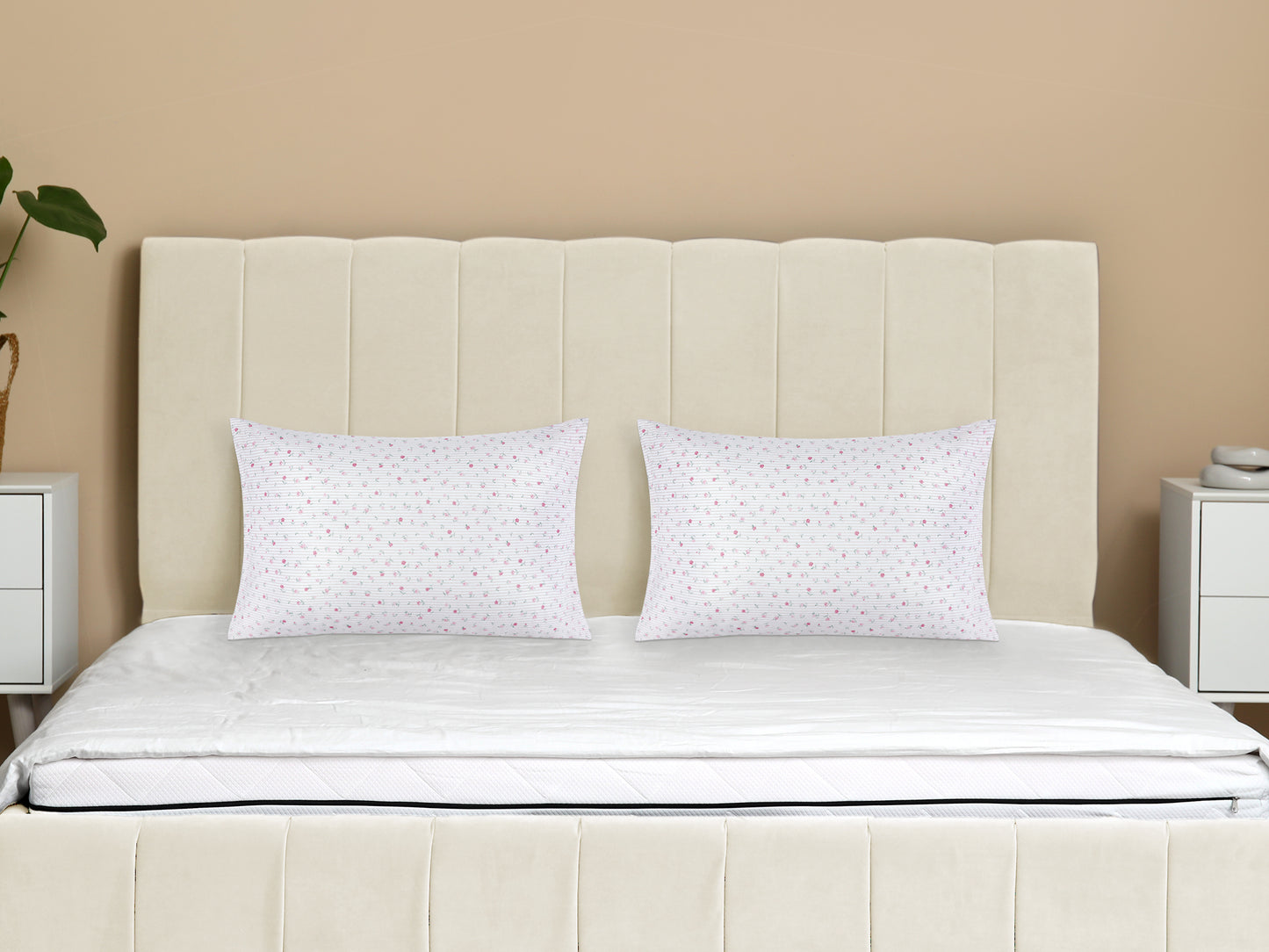 Pillowcase for Hair and Skin Breathable, Soft Floral Pillow Cases Set of 2 with Envelope Closure