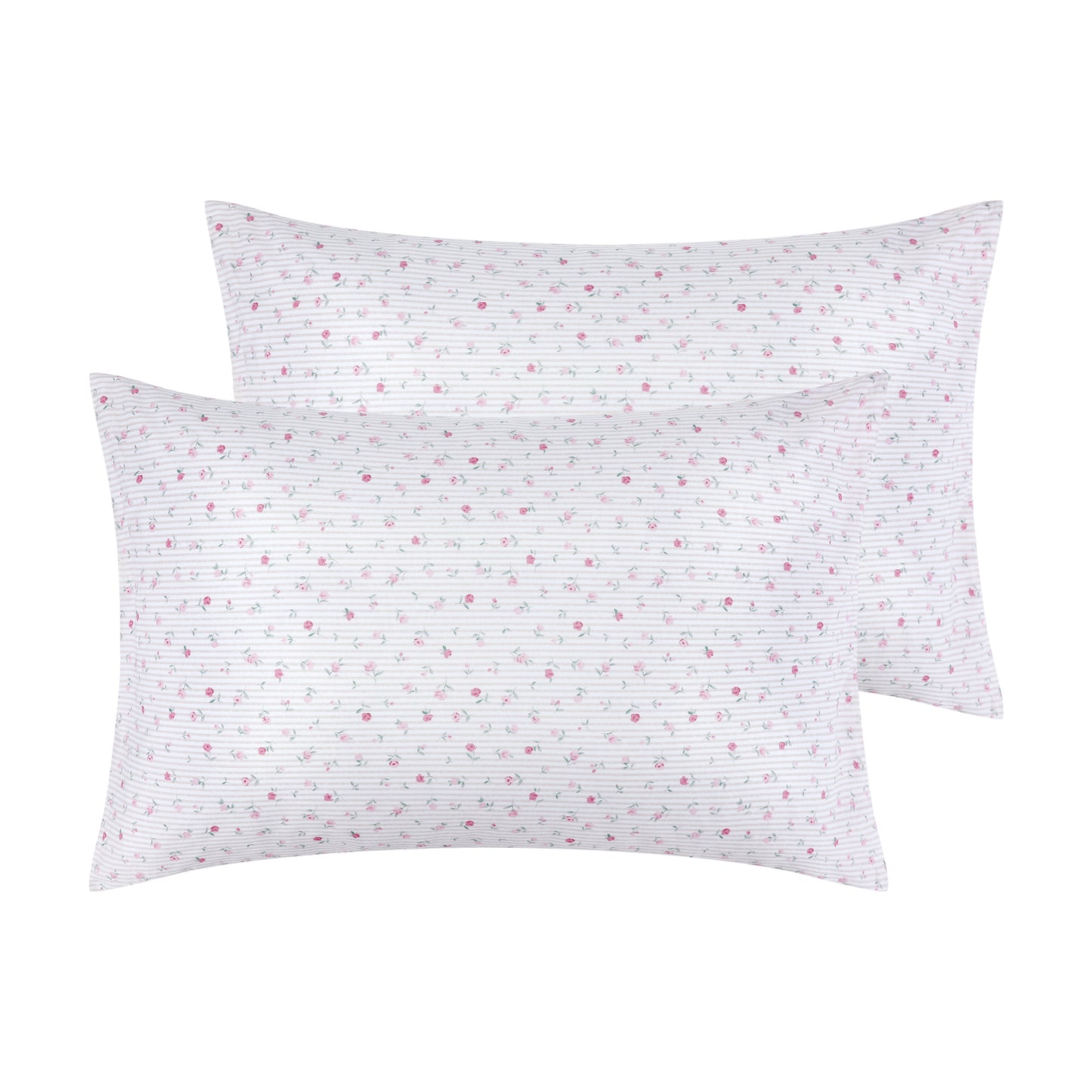 Pillowcase for Hair and Skin Breathable, Soft Floral Pillow Cases Set of 2 with Envelope Closure