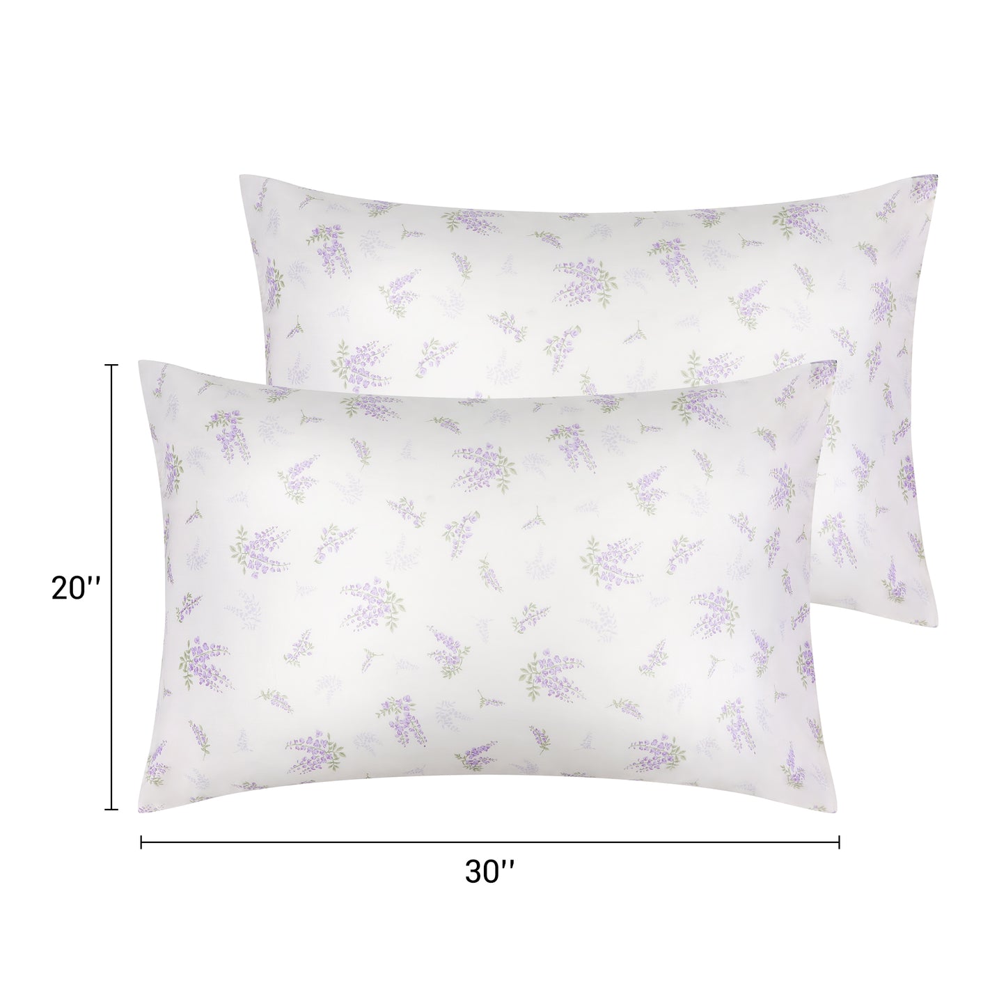 Pillowcase for Hair and Skin Breathable, Soft Floral Pillow Cases Set of 2 with Envelope Closure