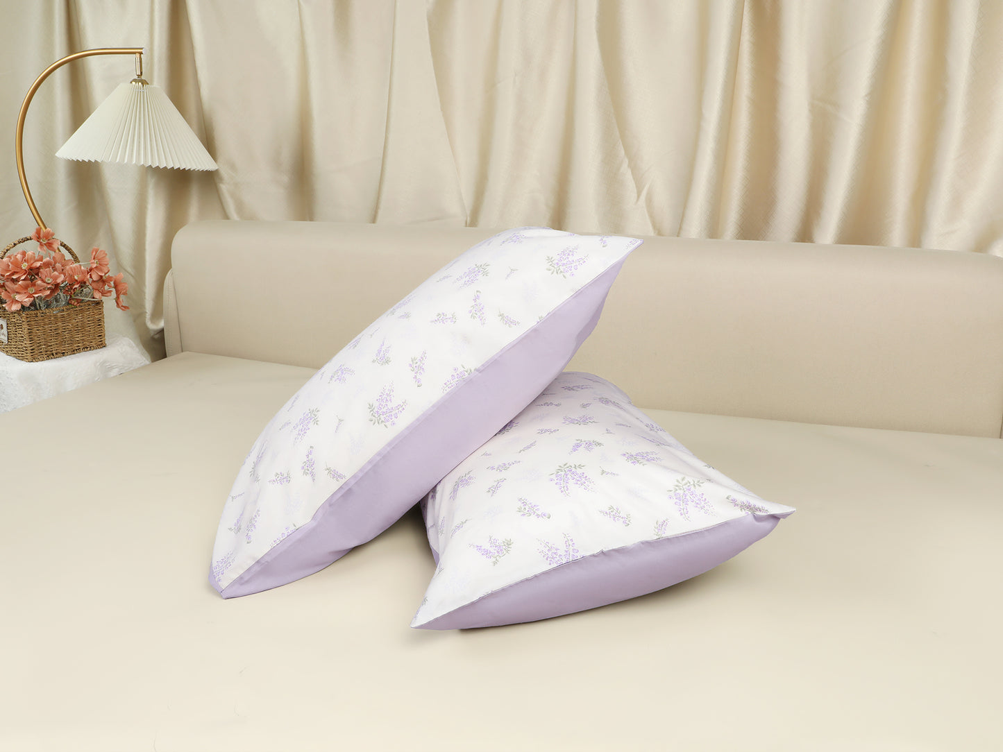 Pillowcase for Hair and Skin Breathable, Soft Floral Pillow Cases Set of 2 with Envelope Closure