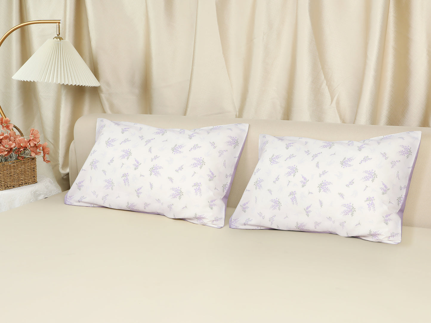 Pillowcase for Hair and Skin Breathable, Soft Floral Pillow Cases Set of 2 with Envelope Closure