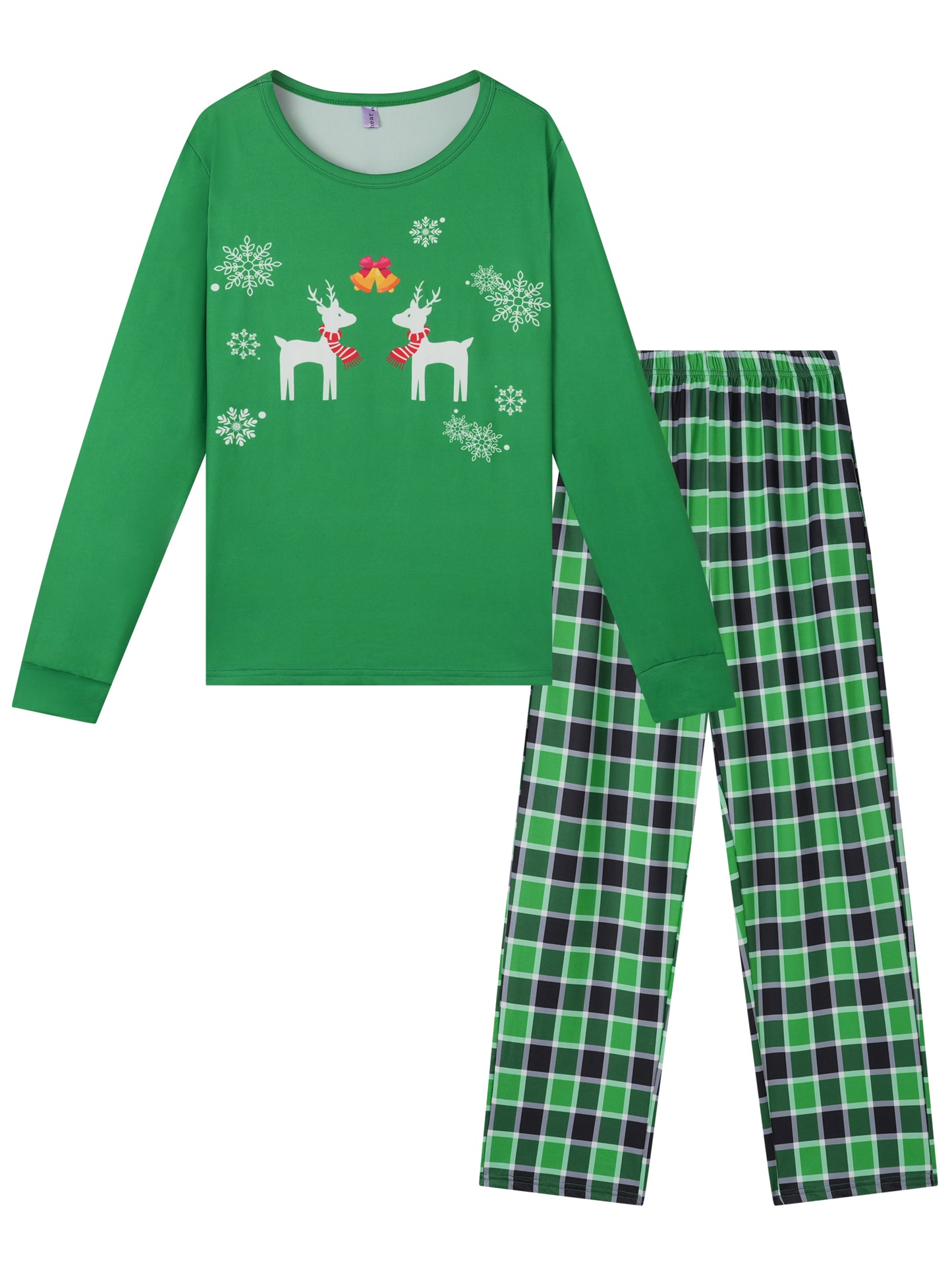 Men Pajama Sets Nightwear Sleepshirt Elk Printed Elk Printed Long Seelves Tops with Pants