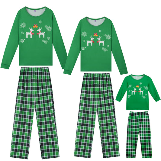 Men Pajama Sets Nightwear Sleepshirt Elk Printed Elk Printed Long Seelves Tops with Pants