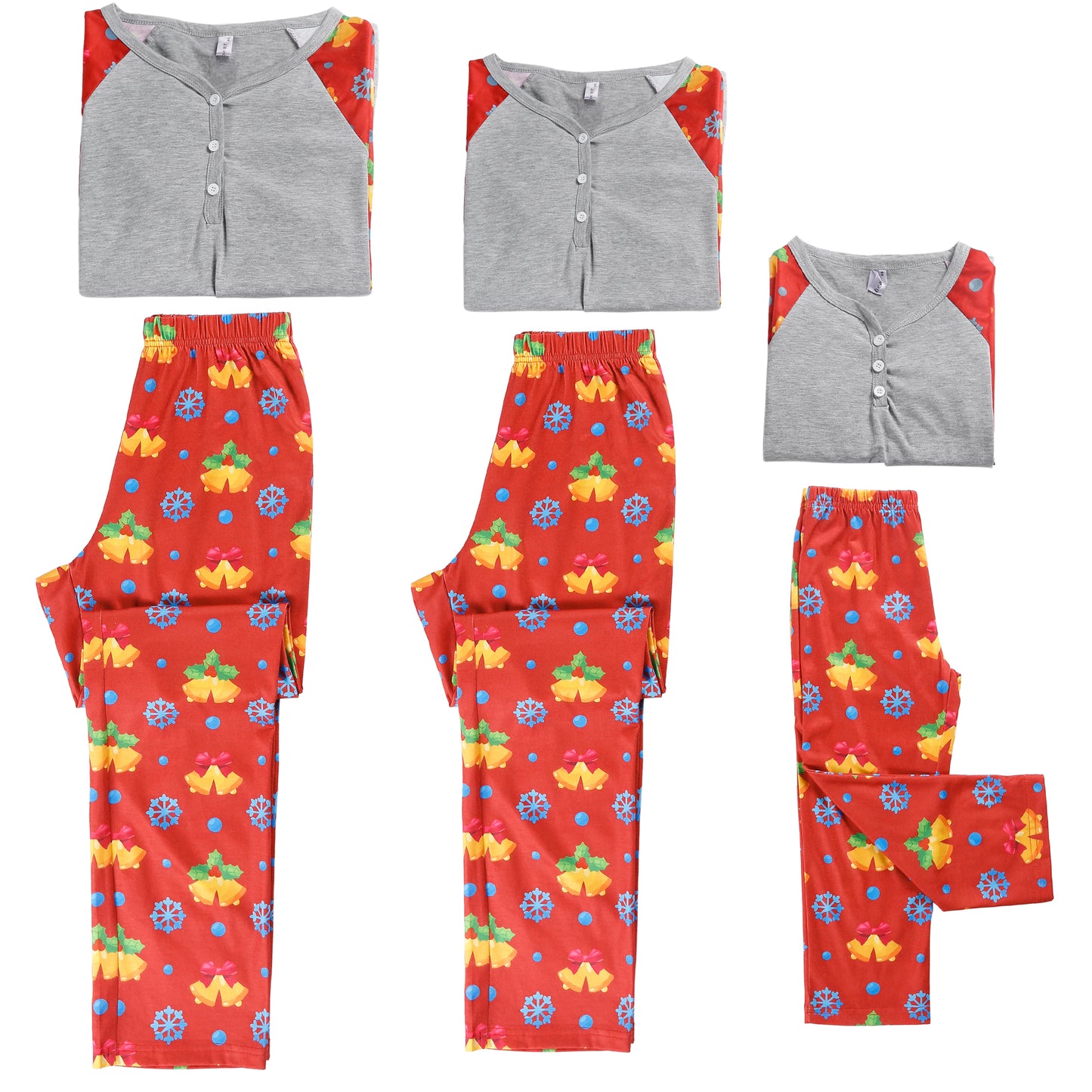 Ensemble pyjama de Noël pour enfant, haut à manches longues et pantalon, tenue de détente, col Henry, pour les fêtes, les festivals et la famille