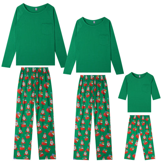 Kid's Christmas Nightwear Pajama Sets Long Sleeves Tops and Pants Plaid Lounge Sleepwear