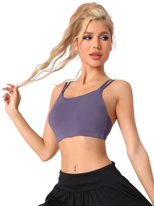 Soutiens-gorge de sport à dos en U pour femmes, bonnets fixes et rembourrés