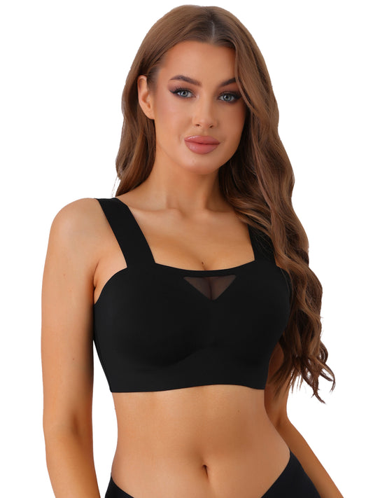 Sujetador push-up sin aros de malla de cobertura completa para mujer para uso diario