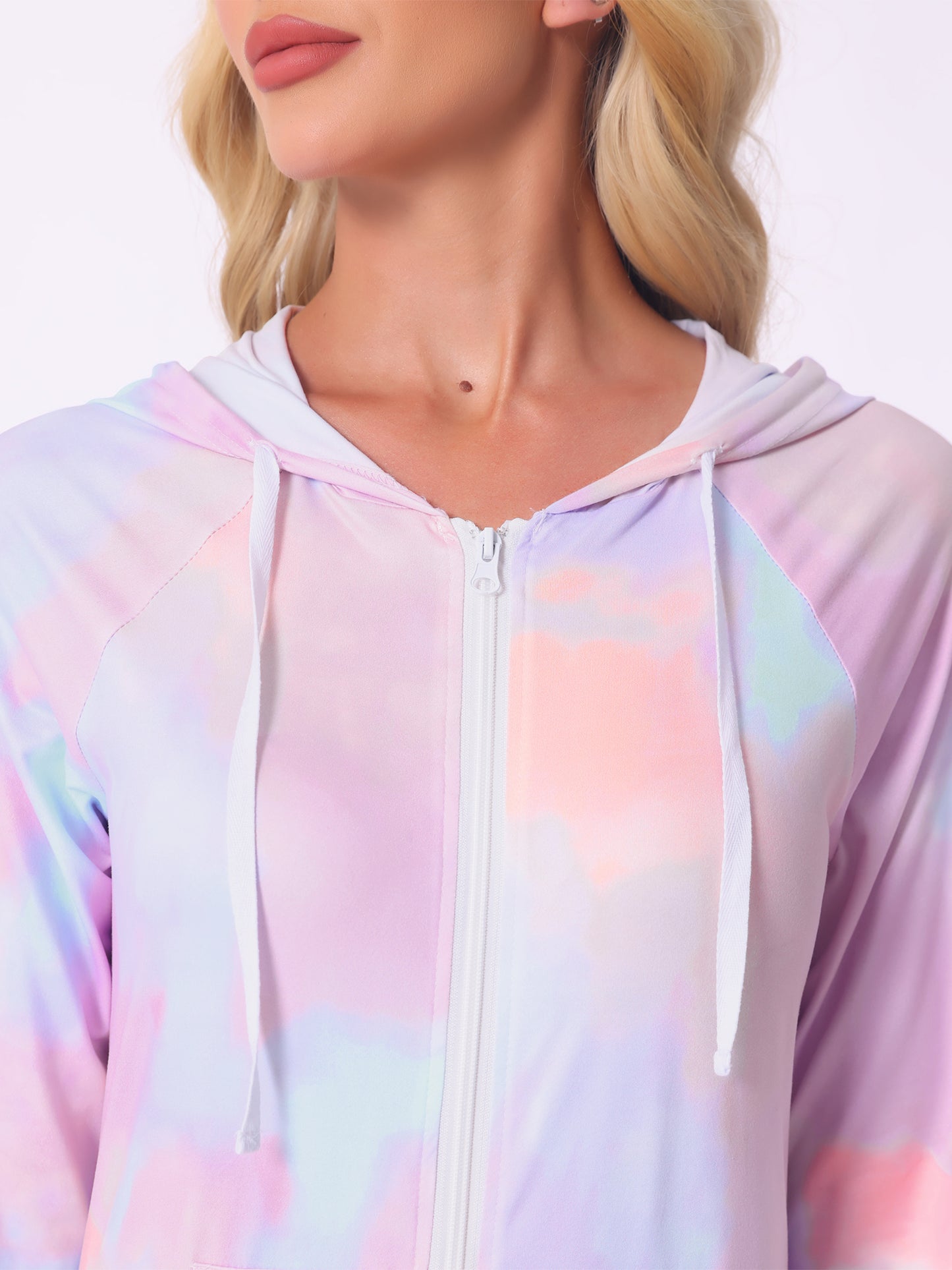 Women's Pajama Sets Tie Dye Long Sleeve Jumpsuits with Pockets