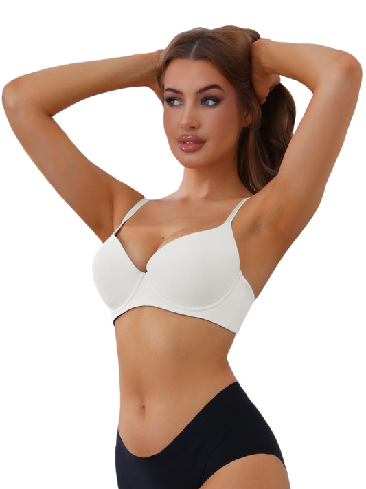Sujetador push-up reductor para mujer con tirantes ajustables y aros lisos
