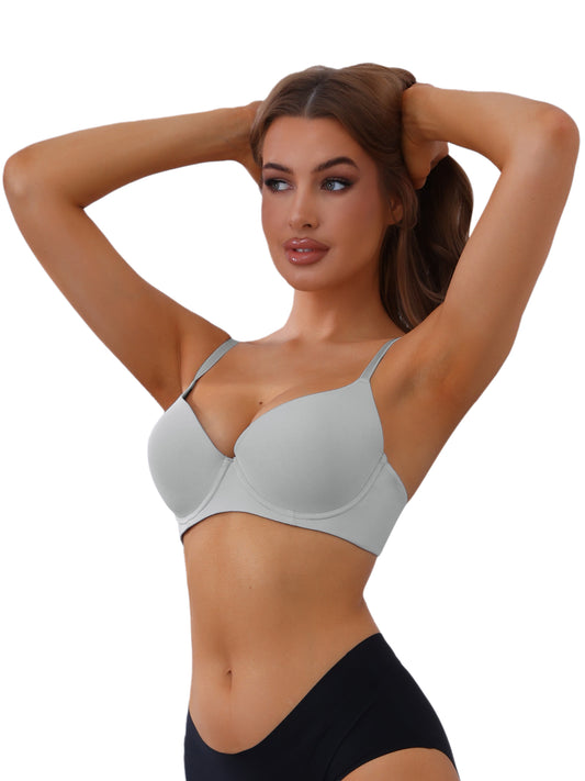 Sujetador push-up reductor para mujer con tirantes ajustables y aros lisos