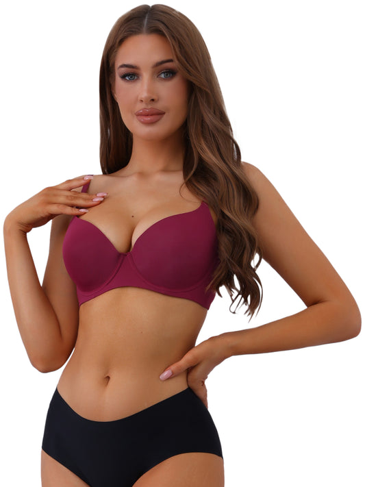 Sujetador push-up reductor para mujer con tirantes ajustables y aros lisos