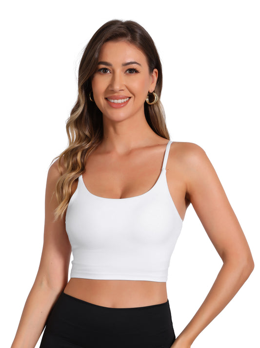 Camisola básica invisible con sujetador incorporado y relleno para entrenamiento para mujer