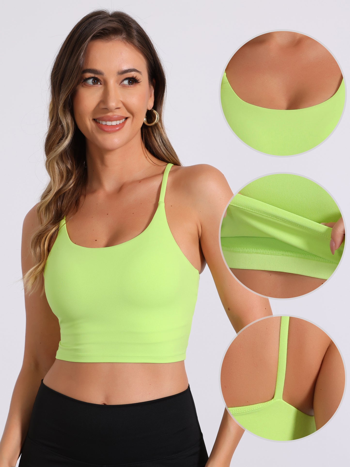 Camisola básica invisible con sujetador incorporado y relleno para entrenamiento para mujer