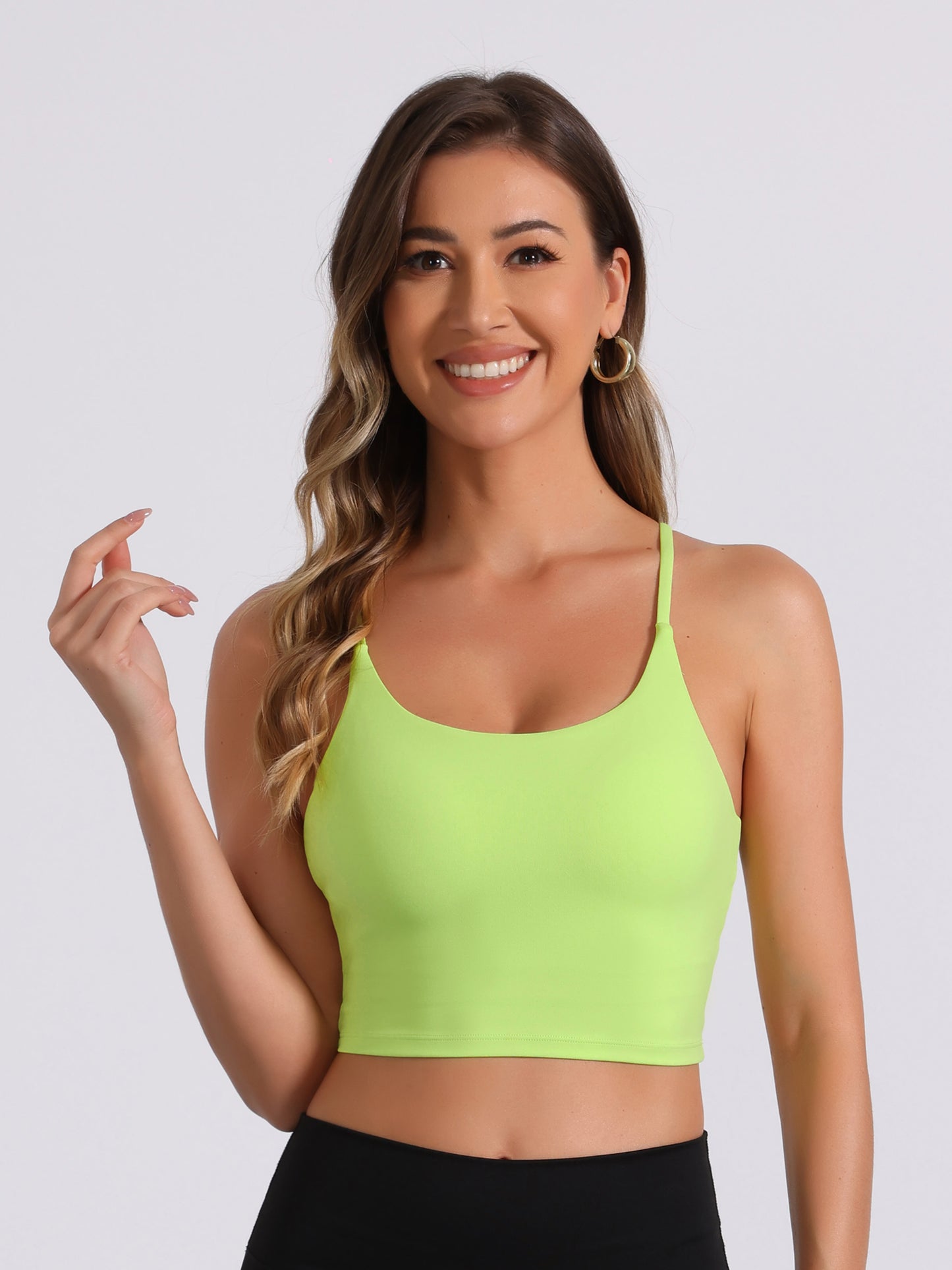 Camisola básica invisible con sujetador incorporado y relleno para entrenamiento para mujer