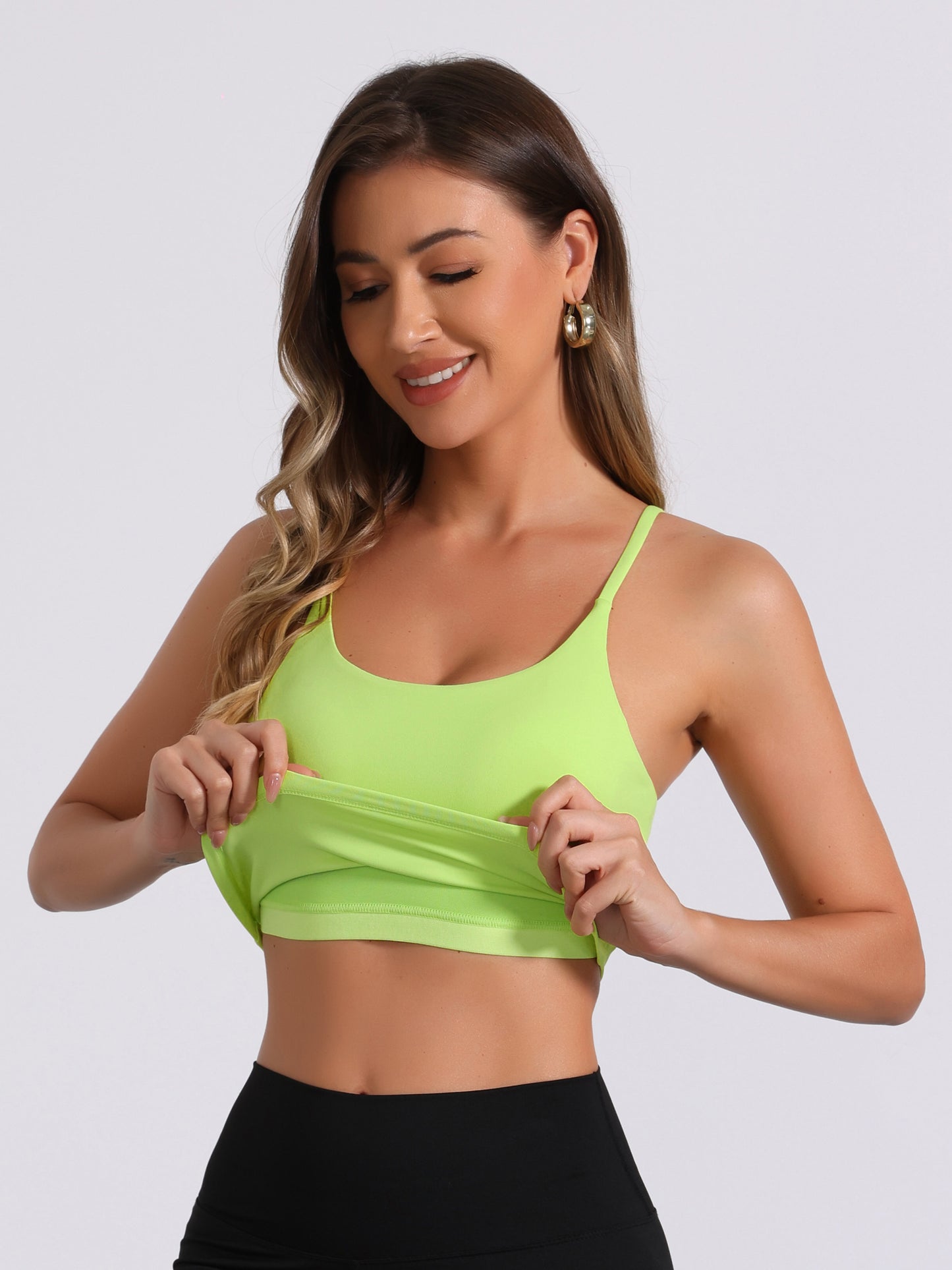 Camisola básica invisible con sujetador incorporado y relleno para entrenamiento para mujer