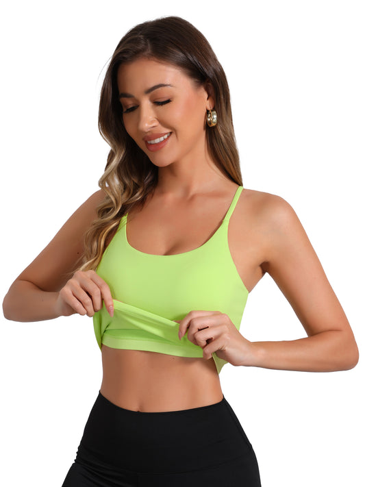 Camisola básica invisible con sujetador incorporado y relleno para entrenamiento para mujer