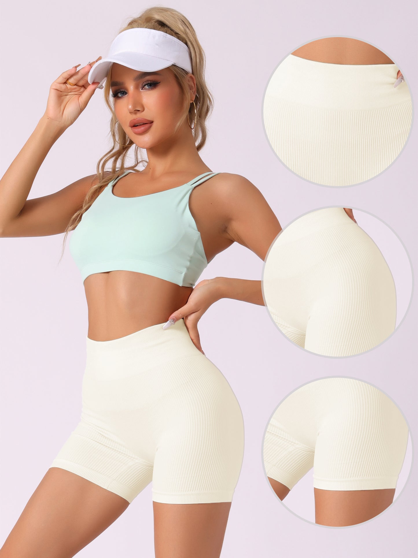 Culotte courte gainante côtelée taille haute pour femme, amincissante, gainante, rehausseuse de fesses