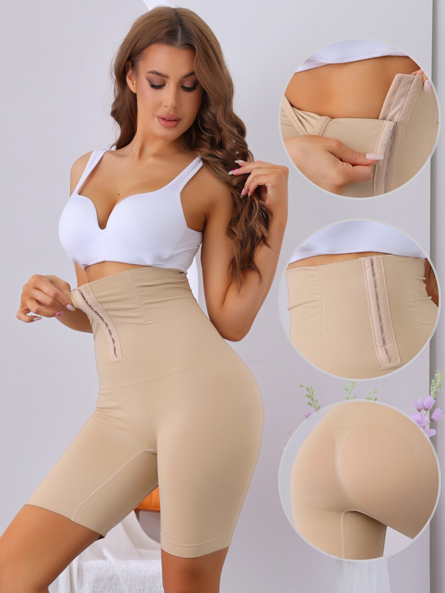 Culotte gainante taille haute pour femme, effet ventre plat, rehausseur de fesses et amincissant pour les cuisses