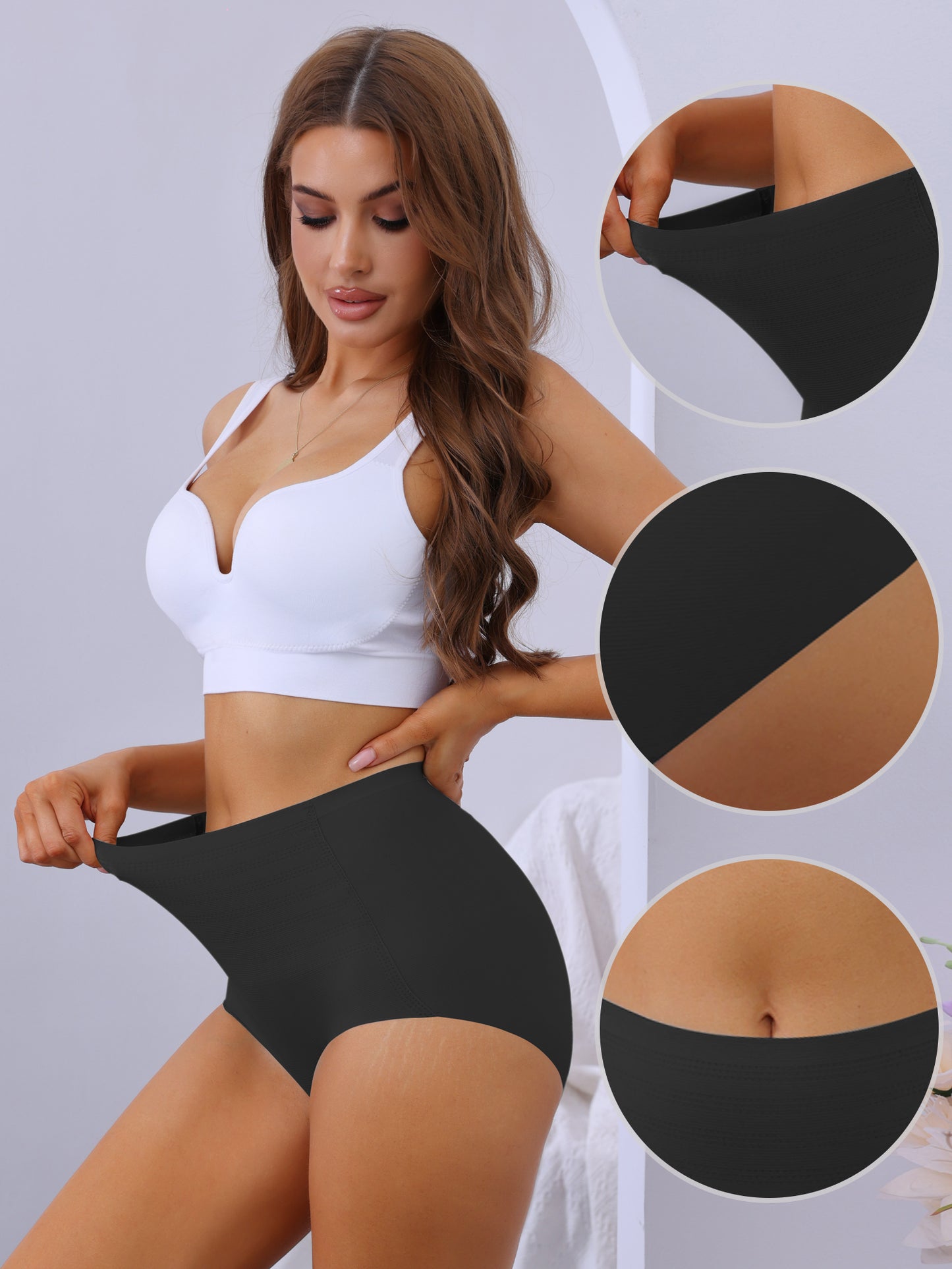 Culotte gainante taille haute pour femme, couvrante et gainante