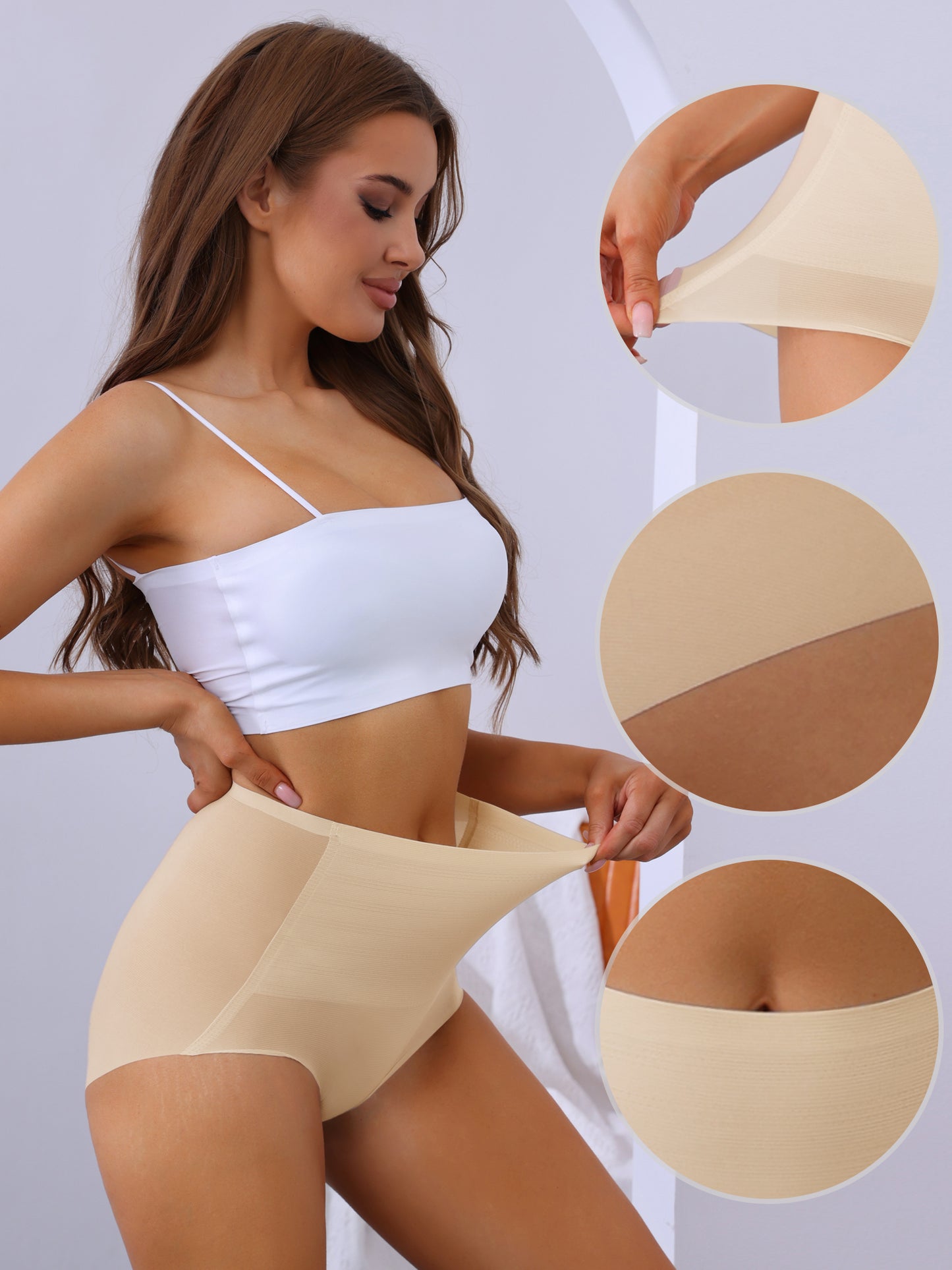 Culotte gainante taille haute pour femme, couvrante et gainante